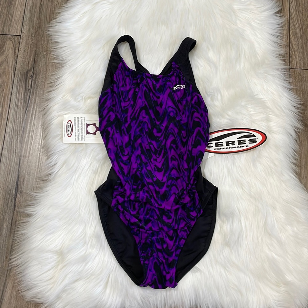 NEW Vintage WomensCeres Performance Racerback One Piece Swimsuit Size 34